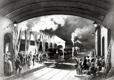 King Louis-Philippe of France departing from New Cross station, Deptford, 1844 by Edouard Pingret